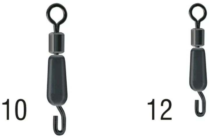 CLASSIC FEEDER LEADER SWIVEL CONNECTOR SIZE 12 BLACK METHODMAN op. 10pcs.