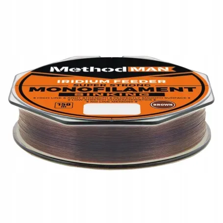 MONOFILAMENT METHODMAN IRIDIUM FEEDER BROWN SINKING 0,185mm/150m