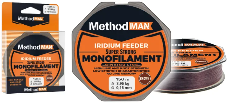 MONOFILAMENT METHODMAN IRIDIUM FEEDER BROWN SINKING 0,305mm/150m