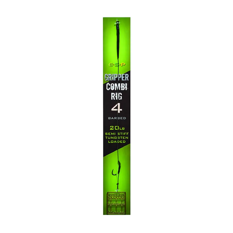 ESP Gripper Combi Rig , 4 Barbed Green