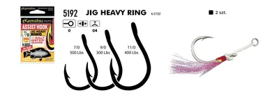 ASSIST ANZUELO JIG HEAVY RING 300Lbs OPP. 2PCS K-
