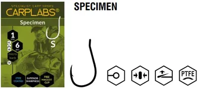 CARPLABS® ANZUELO SPECIMEN TCO BOLSA 6PCS T-104