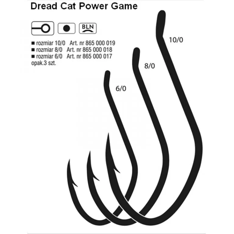 CATFISH ANZUELO POWER GAME 8/0 BLNR BOLSA 3 PCS DREAD C