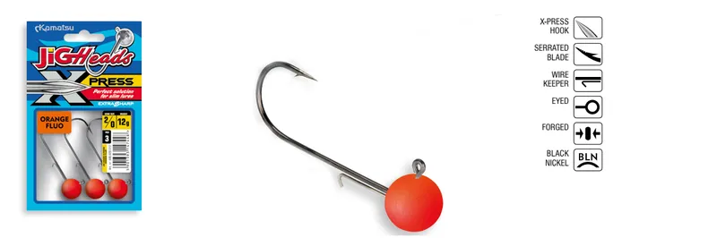 JIGHEAD X-PRESS ORANGE FLUO 40-8g OPP.3PCS