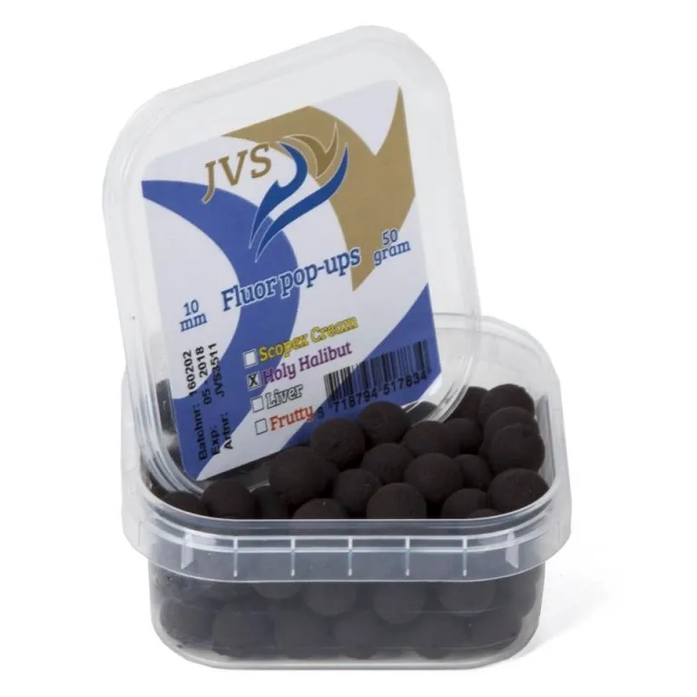JVS Fluor Pop Up Boilies 10mm Holy Halibut 50g