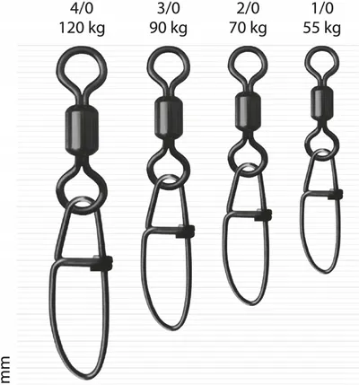 ROLLING SWIVEL WITH SNAP BIG GAME 40120kg BLN BA
