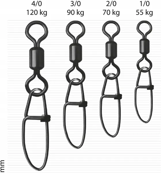 ROLLING SWIVEL WITH SNAP BIG GAME 40120kg BLN BA