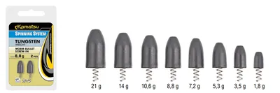 TUNGSTEN WEIGHTS BULLET WORM WITH SCREW 10,6G OPP.