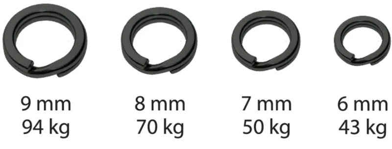 SPLIT RING BIG GAME 6/43kg BLN BAG 10 PCS DREAD CA