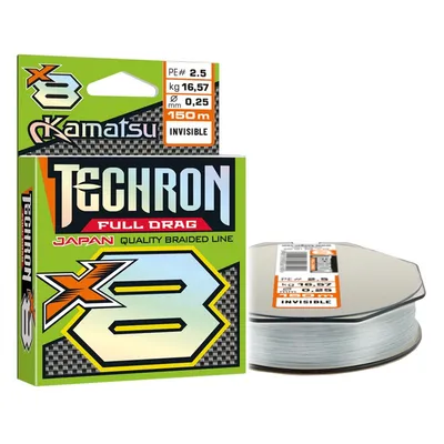 BRAIDED LINE KAMATSU TECHRON FULL DRAG X8 INVISIBL
