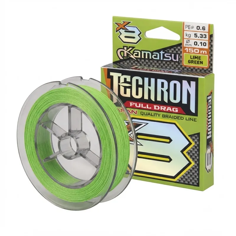 BRAIDED LINE KAMATSU TECHRON FULL DRAG X8 LIME GRE