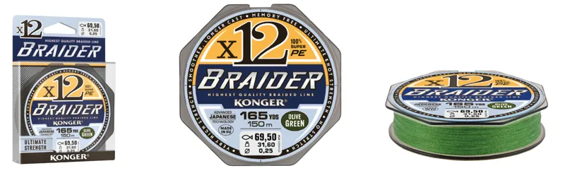 BRAIDER X12 OLIVE GREEN 0,18/150
