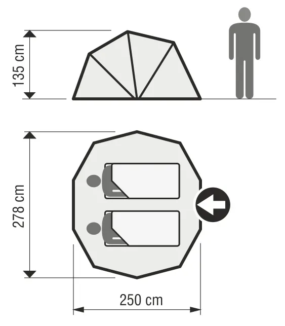 Konger Bivvy con doble capa 2 Personas NO.1 250 X 278 X 135cm