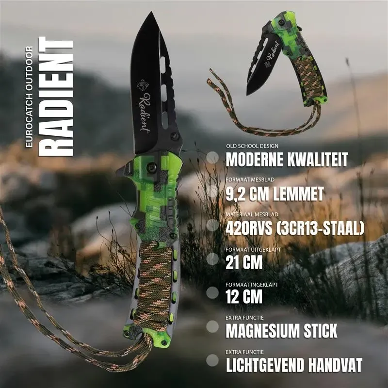Eurocatch Radient Zakmes 420RVS 4,75" Glow in the Dark Knive