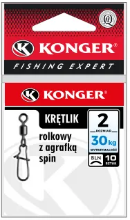 ROLLER SWIVEL WITH SPIN CLIP BLN pack of 10 pcs. KONGER