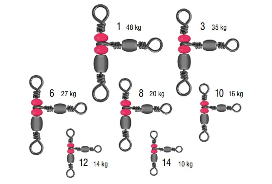 TRIPLE BARREL SWIVEL SIZE 3 pack of 10 pcs. KONGER
